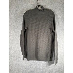 ASOS DESIGN Mens Medium Gray Textured Knit Mock Neck Long Sleeve Sweater‎
